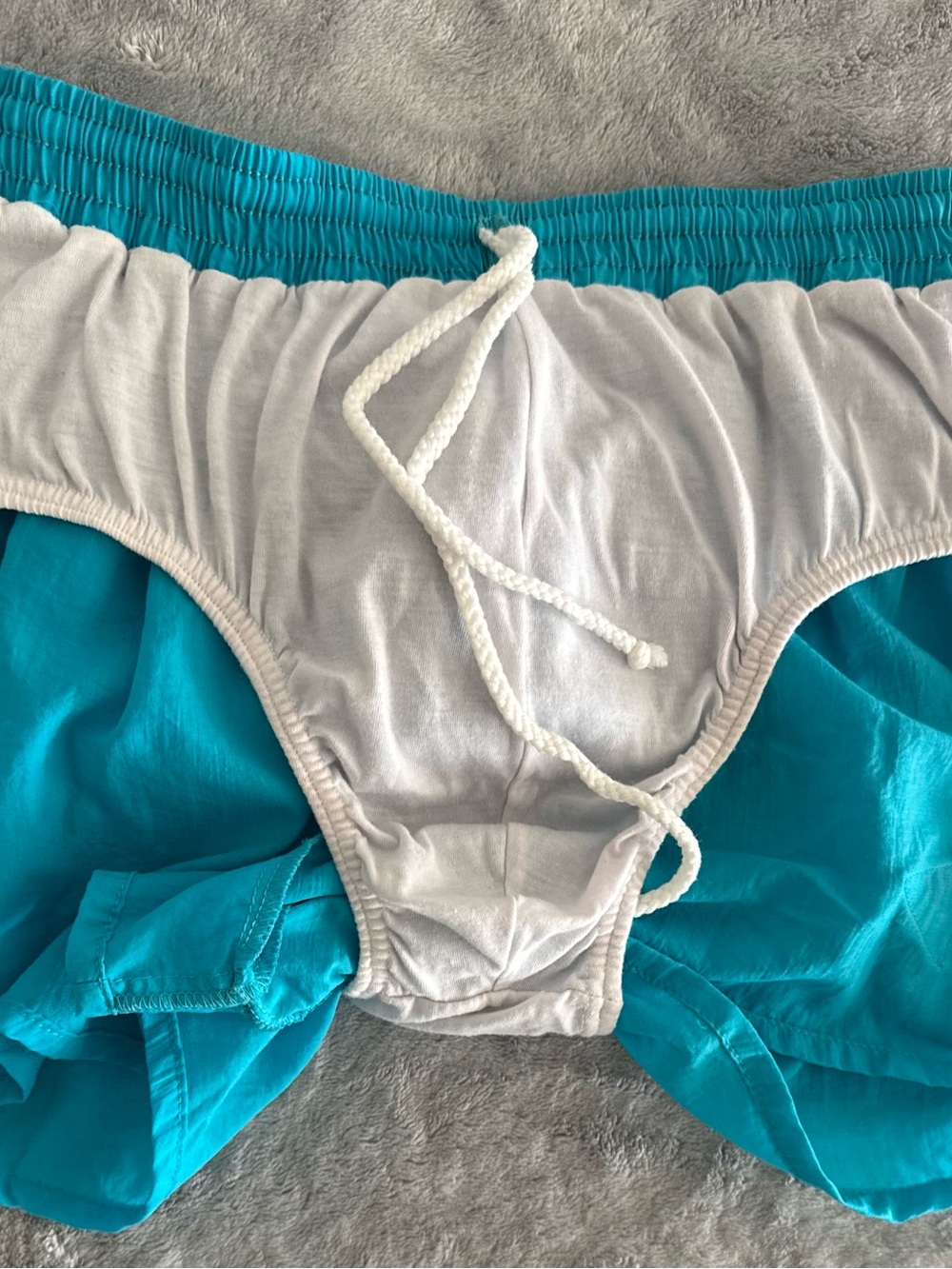 Vintage 90s Speedo Sport Turquoise Nylon Shorts Swim Trunks Unisex - Picture 5 of 8